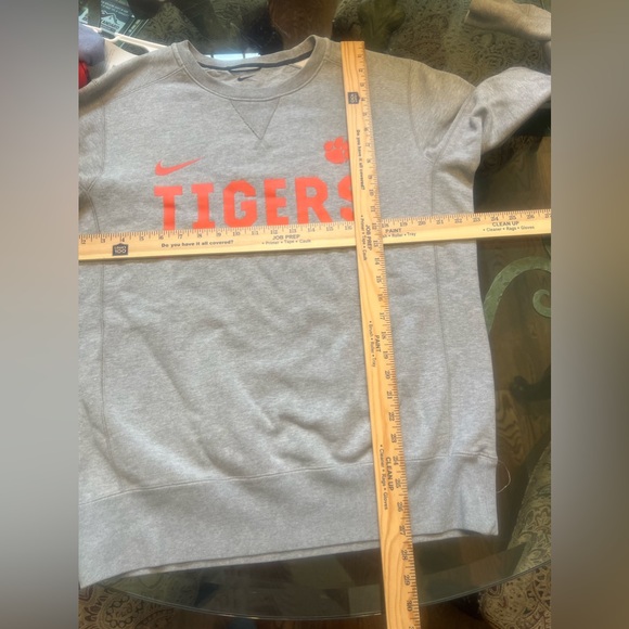 Nike NCAA Clemson Tigers Heavy Crew Neck Sweater Size Medium Grey Cotton - Picture 7 of 7